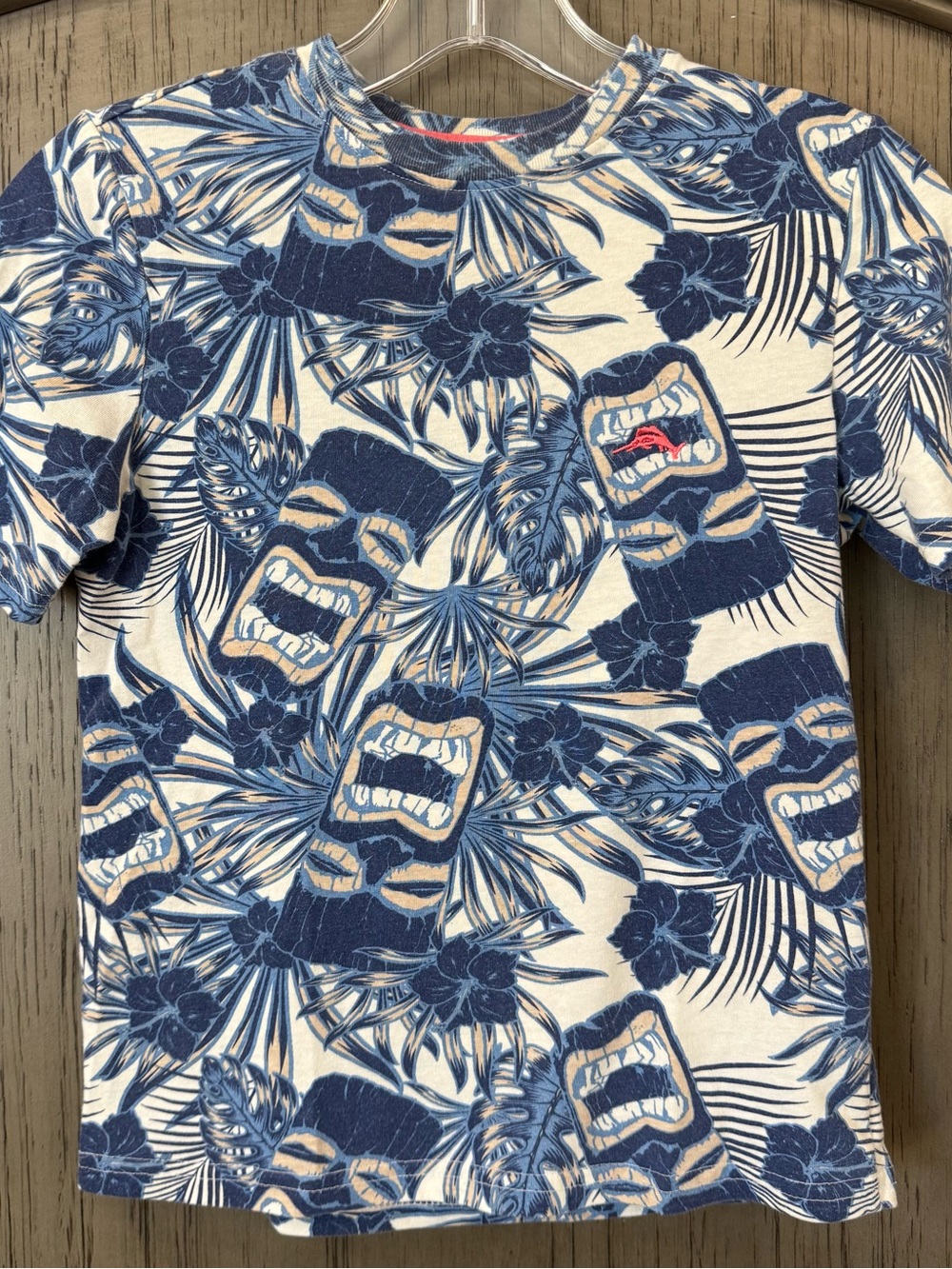 Tommy Bahama Kids White & Blue Tiki Short-Sleeve Shirt